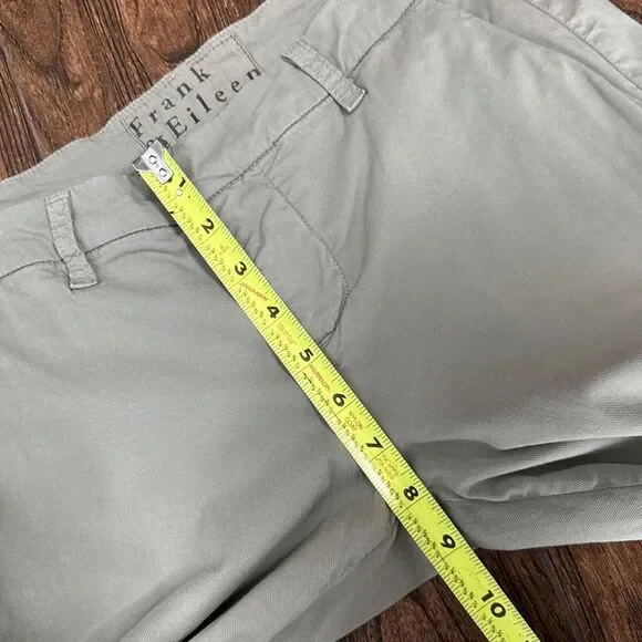 WOMENS FRANK & EILEEN WICKLOW CHINO CROPPED RAW EDGE TWILL PANTS LIGHT GREEN 2